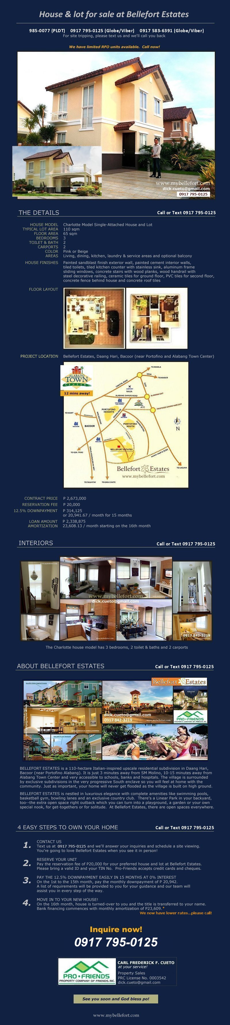 Bellefort Estates House and Lot for Sale in Daang Hari, Bacoor, Cavite