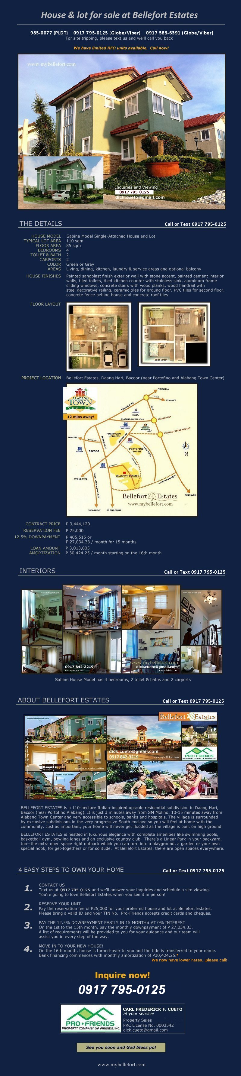 Bellefort Estates House and Lot for Sale in Daang Hari, Bacoor, Cavite