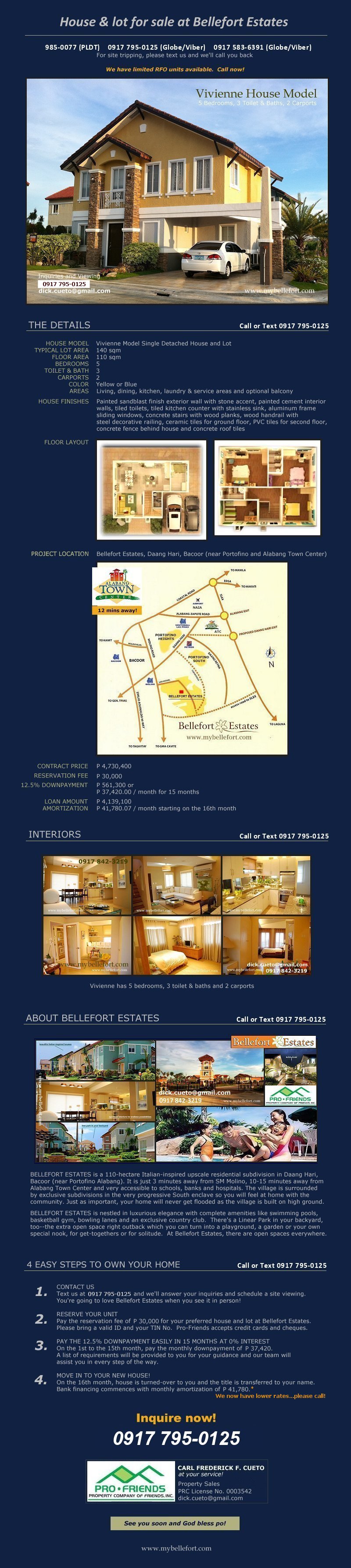 Bellefort Estates House and Lot for Sale in Daang Hari, Bacoor, Cavite